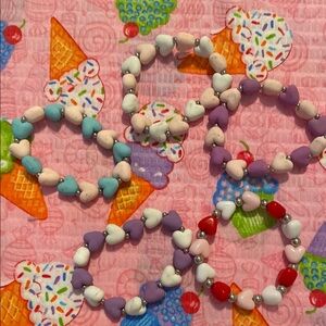 Colorful Heart Bead Bracelets Set